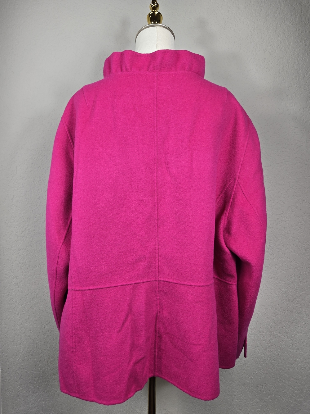 Talbots Hot Pink Wool Blend Ruffle Collar Jacket 22W Plus Size - Picture 4 of 13